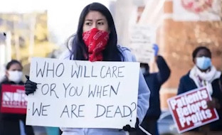 Protest at Jacobi Medical Center